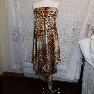 Strapless animal print dress